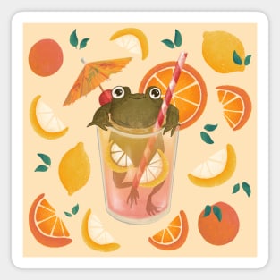 The Happy Frog in the Lemonade Magnet